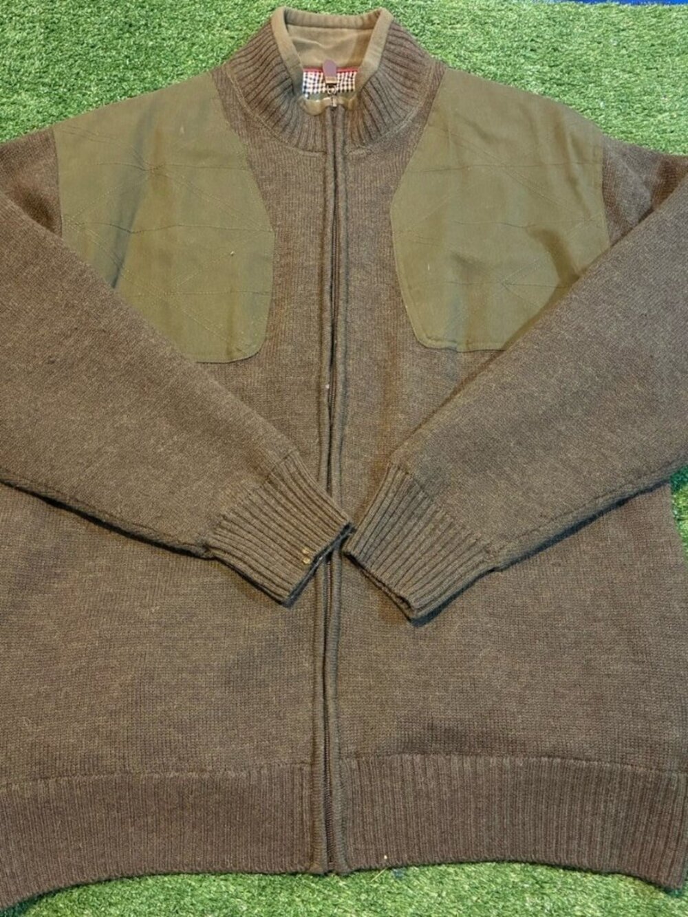 Orvis jacket mens large green shooting wool full zip lined hunting military